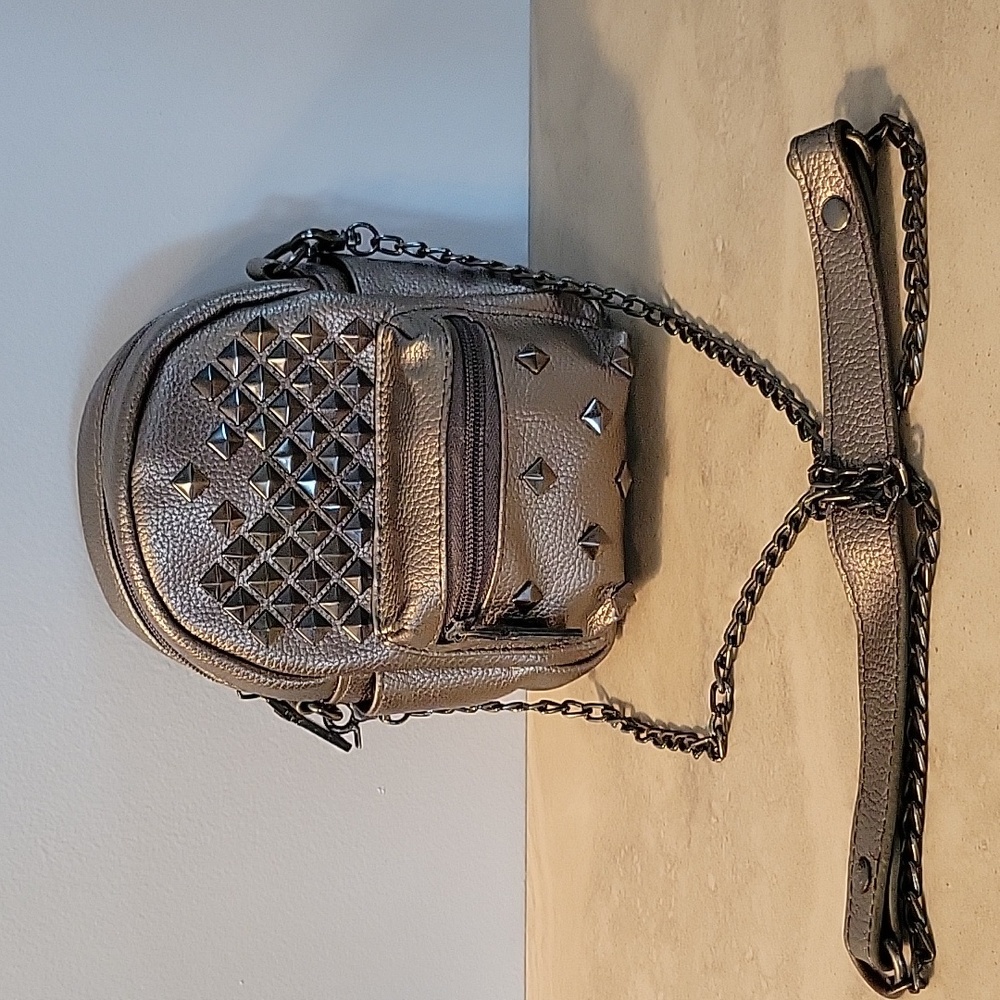 Olivia Miller Studded Pewter Mini Crossbody Bag OS